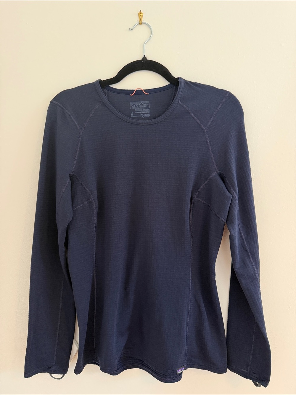 Patagonia Navy Long-Sleeve Crew Neck Capilene Baselayer Thermal Weight Gorpcore